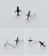 925 Sterling Silver Aircraft Shaped Earrings