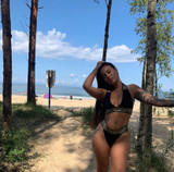 Women's Halter Top Printed Bikini Set
