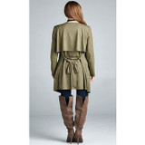 Women's Suede Waterfall Trench Coat