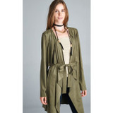 Women's Suede Waterfall Trench Coat