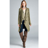 Women's Suede Waterfall Trench Coat