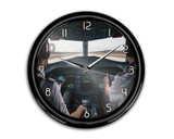 Departing Aircraft's Cockpit Printed Wall Clocks