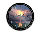 Super Boeing 747 Landing During Sunset Printed Wall Clocks
