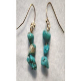 Women's Leather Turquoise Necklace and Earring Set