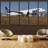 LOT Polish Airlines Boeing 787 Printed Canvas Prints (5 Pieces)