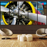 Double-Decker Airplane's Propeller Printed Canvas Prints (5 Pieces)