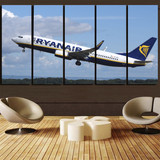 Departing Ryanair's Boeing 737 Printed Canvas Prints (5 Pieces)