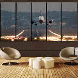 Magnificent Airplane Landing Printed Canvas Prints (5 Pieces)