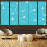 Travel The The World By Plane Canvas Prints (5 Pieces)
