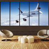 Cruising Lufthansa's Boeing 747 Printed Canvas Prints (5 Pieces)