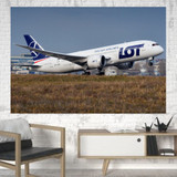 LOT Polish Airlines Boeing 787 Printed Canvas Posters (1 Piece)