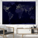 World Map From Space Printed Canvas Posters (1 Piece)