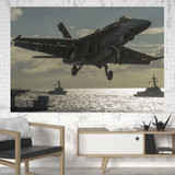 Deparing Jet from Sea Base Printed Canvas Posters (1 Piece)