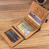 IPRee® Men's Vintage RFID Blocking Trifold Wallet PU Leather ID Credit Card Holder