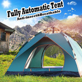 3-4 Person Fully Automatic Tent Waterproof Anti-UV PopUp Tent Outdoor Family Camping Hiking Fishing Tent Sunshade-Sky Blue/Green