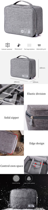 IPRee® Multifunctional Digital Storage Bag Cable Bag USB Cable Charger Earphone Organizer Outdoor Travel