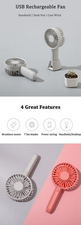 VH 2 In 1 Portable Handheld Mini USB Desk Small Fan 3 Cooling Wind Speed Outdoor Travel Fan From Xiaomi youpin
