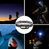 XANES 700LM XPE+COB LED HeadLamp USB Interface Waterproof Outdoor Camping Hiking Cycling Fishing Light