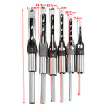 6pcs 6-16mm Woodworking Square Hole Drill Bit Set Mortising Chisel Auger Drill 6/8/9.5/12.7/14/16mm