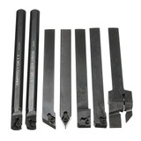 Machifit 7pcs 10mm Shank Lathe Turning Tool Holder Boring Bar With Carbide Inserts