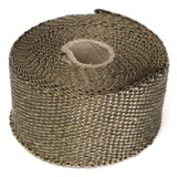 50mmx5m Exhaust Heat Wrap Insulation Pipe Tape Titanium Glass Fiber With 6 Stainless Ties