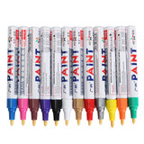 12pcs Color Tyre Permanent Paint Pen Tire Metal Outdoor Marking Ink Marker Trendy