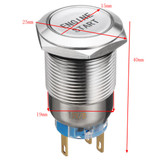 12V 19MM Waterproof Car AUTO Metal Momentary Engine Start Push Button Switch LED