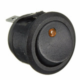 3 Pins Car Round ON/OFF Rocker Push Button Switch LED illuminated Car Dash Boat 12V