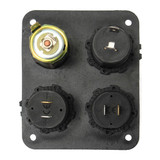 4 in 1 12V Counter Socket Dual USB Port Charger Voltmeter W/ For Motorcycle Car Boat