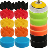 18pcs Car Polisher Flat Sponge Buffing Polishing Pad Kit Set