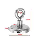 Effetool 36mmx40mm 50kg Neodymium Recovery Magnet Metal Detector Claw Hook Magnet
