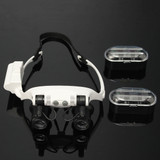 DANIU Portable Head Wearing Magnifying Glass 10X 15X 20X 25X LED Double Eye Repair Magnifier Loupe