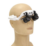 DANIU Portable Head Wearing Magnifying Glass 10X 15X 20X 25X LED Double Eye Repair Magnifier Loupe