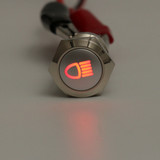 12V 19mm Silver Metal LED Push Button ON OFF Latching Switch Light Symbol