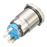 12V 19mm Silver Metal LED Push Button ON OFF Latching Switch Light Symbol