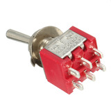 Red Toggle Switch DPDT On-Off-On 6 PINs 3 Position 5A 120Vac /2A 250Vac