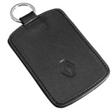 Black Leather Car Key Cover Case Wallet Holder Shell for Renault Clio Scenic Megane Duster Sandero Captur Twin