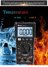 MUSTOOL MT108T Square Wave Output True RMS NCV Temperature Tester Digital Multimeter 6000 Counts Backlight AC DC Current/Voltage Resistance Frequency Capacitance