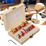 15pcs 1/4 Inch Shank Tungsten Carbide Trim Router Bit Set Wood Cutter
