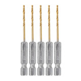 Drillpro 55Pcs 1/4 Inch Hex Shank Twist Drill Bit Set 1.5-6.5mm Titanium Coated HSS Twist Drill Bits