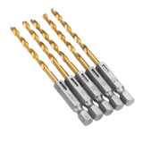 Drillpro 55Pcs 1/4 Inch Hex Shank Twist Drill Bit Set 1.5-6.5mm Titanium Coated HSS Twist Drill Bits