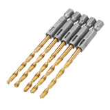 Drillpro 55Pcs 1/4 Inch Hex Shank Twist Drill Bit Set 1.5-6.5mm Titanium Coated HSS Twist Drill Bits