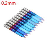 Drillpro 10pcs 0.1mm 0.2mm 40 Degree Engraving Bit Blue Nano Coated Carbide Flat Bottom PCB Engraving Bit CNC Router Tool