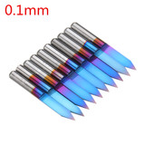 Drillpro 10pcs 0.1mm 0.2mm 40 Degree Engraving Bit Blue Nano Coated Carbide Flat Bottom PCB Engraving Bit CNC Router Tool