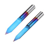 Drillpro 10pcs 0.1mm 0.2mm 40 Degree Engraving Bit Blue Nano Coated Carbide Flat Bottom PCB Engraving Bit CNC Router Tool