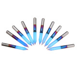 Drillpro 10pcs 0.1mm 0.2mm 40 Degree Engraving Bit Blue Nano Coated Carbide Flat Bottom PCB Engraving Bit CNC Router Tool