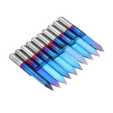Drillpro 10pcs 0.1mm 0.2mm 40 Degree Engraving Bit Blue Nano Coated Carbide Flat Bottom PCB Engraving Bit CNC Router Tool
