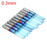 Drillpro 10pcs 0.1/0.2/0.3mm 90 Degree Engraving Bit Blue NANO Coated  Flat Bottom PCB Engraving Bit Carbide CNC Router Tool