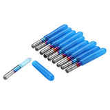 Drillpro 10pcs 0.1/0.2/0.3mm 90 Degree Engraving Bit Blue NANO Coated  Flat Bottom PCB Engraving Bit Carbide CNC Router Tool