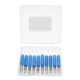 Drillpro 10pcs 0.1/0.2/0.3mm 90 Degree Engraving Bit Blue NANO Coated  Flat Bottom PCB Engraving Bit Carbide CNC Router Tool